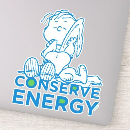 Peanuts Snoopy Linus Conserve Energy Sticker