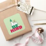 Peanuts Snoopy Woodstock Be Kind Square Sticker
