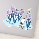 Peanuts Snoopy Woodstock Flower Garden Sticker