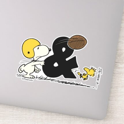 Peanuts Snoopy Woodstock Football Sticker