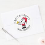 Peanuts Snoopy Woodstock Ho Ho Ho Classic Round Sticker