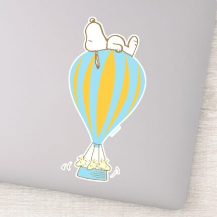 Peanuts Snoopy Woodstock Hot Air Balloon Sticker