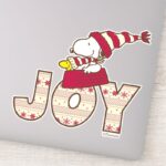 Peanuts Snoopy Woodstock Joy Sled Ride Sticker