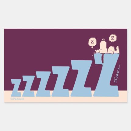 Peanuts Snoopy Woodstock Nap Rectangular Sticker