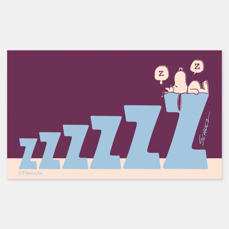 Peanuts Snoopy Woodstock Nap Rectangular Sticker