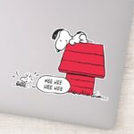 Peanuts Snoopy Woodstock Red Black Sticker