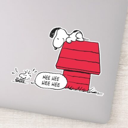 Peanuts Snoopy Woodstock Red Black Sticker