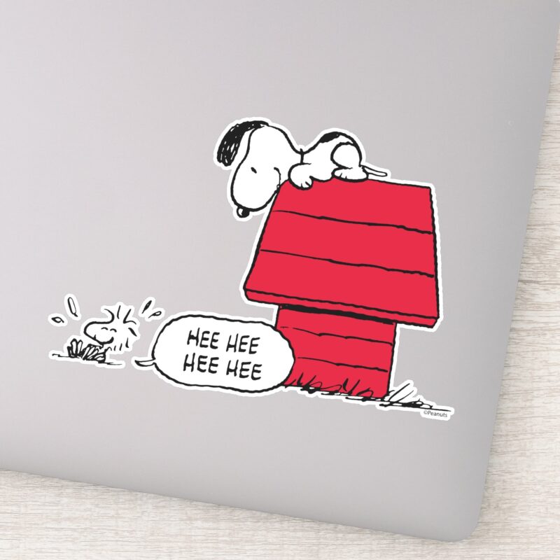 Peanuts Snoopy Woodstock Red Black Sticker