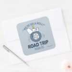 Peanuts Snoopy Woodstock Road Trip Square Sticker