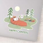 Peanuts Snoopy Woodstock Sleeping Campers Sticker