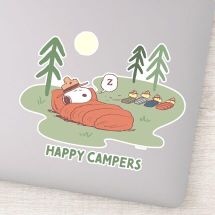 Peanuts Snoopy Woodstock Sleeping Campers Sticker