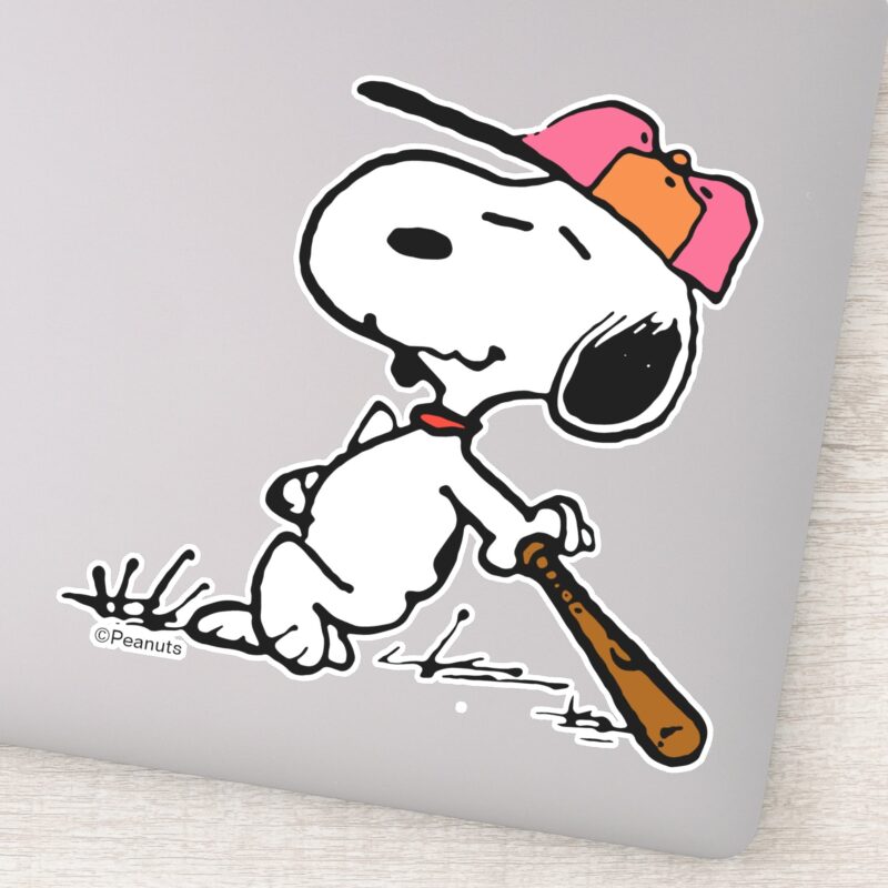 Peanuts Snoopy At Bat Sticker