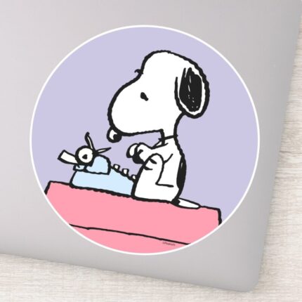 Peanuts Snoopy At The Typewriter Sticker