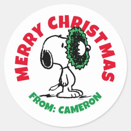 Peanuts Snoopy For The Holidays Classic Round Sticker
