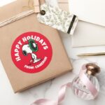 Peanuts Snoopy For The Holidays Classic Round Sticker