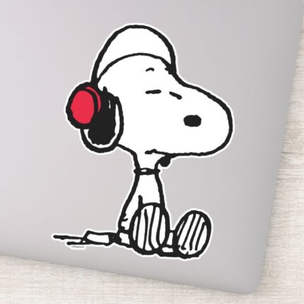 Peanuts Snoopy In Headsets Sticker