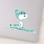Peanuts Snoopy On Skis Sticker