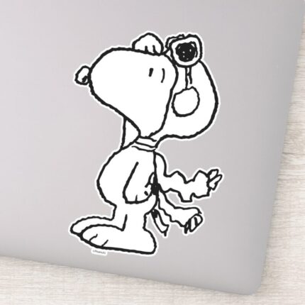 Peanuts Snoopy The Flying Ace BW Sticker
