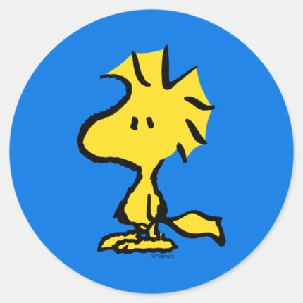 Peanuts Snoopys Friend Woodstock Classic Round Sticker