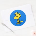 Peanuts Snoopys Friend Woodstock Classic Round Sticker