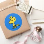 Peanuts Snoopys Friend Woodstock Classic Round Sticker
