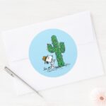 Peanuts Spikes Holiday Cactus Classic Round Sticker