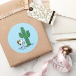 Peanuts Spikes Holiday Cactus Classic Round Sticker