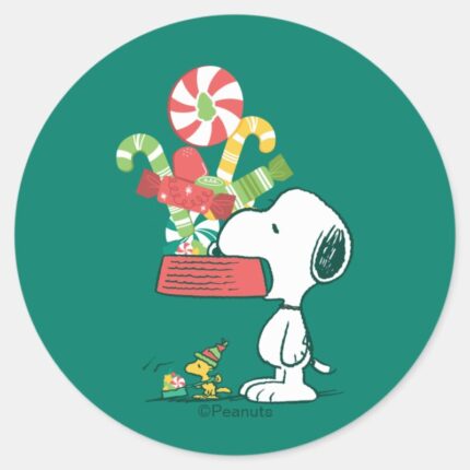 Peanuts The More The Merrier Classic Round Sticker