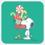 Peanuts The More The Merrier Square Sticker