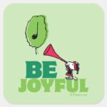 Peanuts Woodstock Be Joyful Square Sticker