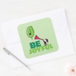 Peanuts Woodstock Be Joyful Square Sticker