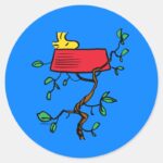 Peanuts Woodstock Napping In Snoopys Dish Classic Round Sticker