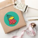 Peanuts Woodstock Puffy Winter Jacket Classic Round Sticker