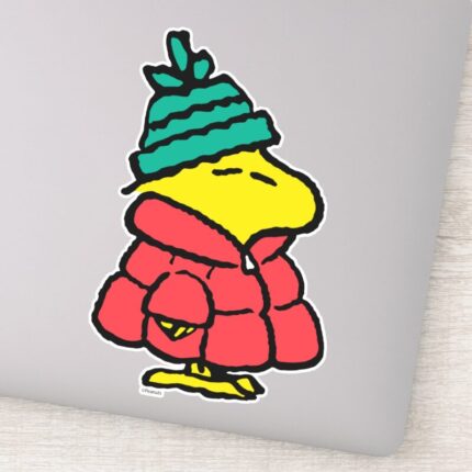 Peanuts Woodstock Puffy Winter Jacket Sticker