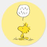 Peanuts Woodstock Speaks Classic Round Sticker