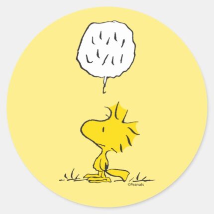 Peanuts Woodstock Speaks Classic Round Sticker