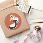 Penelope Grabbing Tail Classic Round Sticker