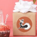 Penelope Posing Classic Round Sticker