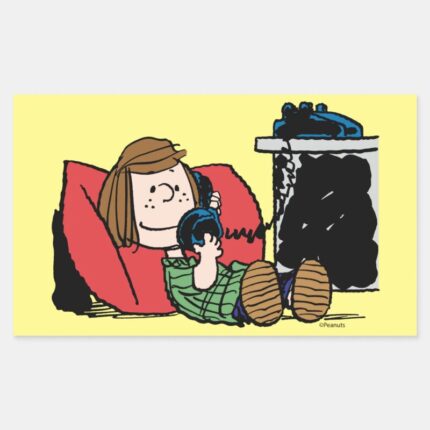 Peppermint Patty On The Phone Rectangular Sticker