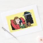 Peppermint Patty On The Phone Rectangular Sticker
