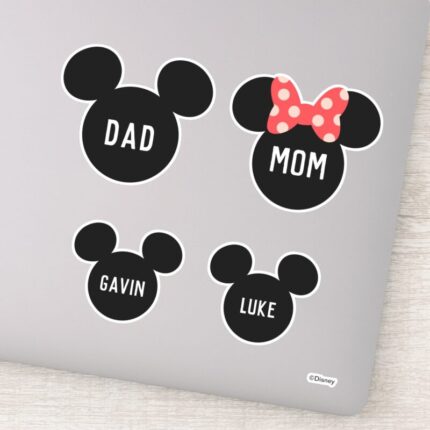 Personalized Mickey Minnie Family Of 4 Boys Sticker