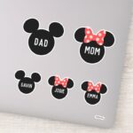 Personalized Mickey Minnie Family Of 5 Sticker
