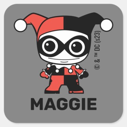 Personalized Mini Harley Quinn Kids Label