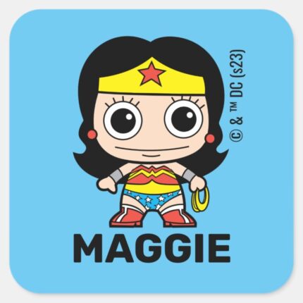 Personalized Mini Wonder Woman Kids Label