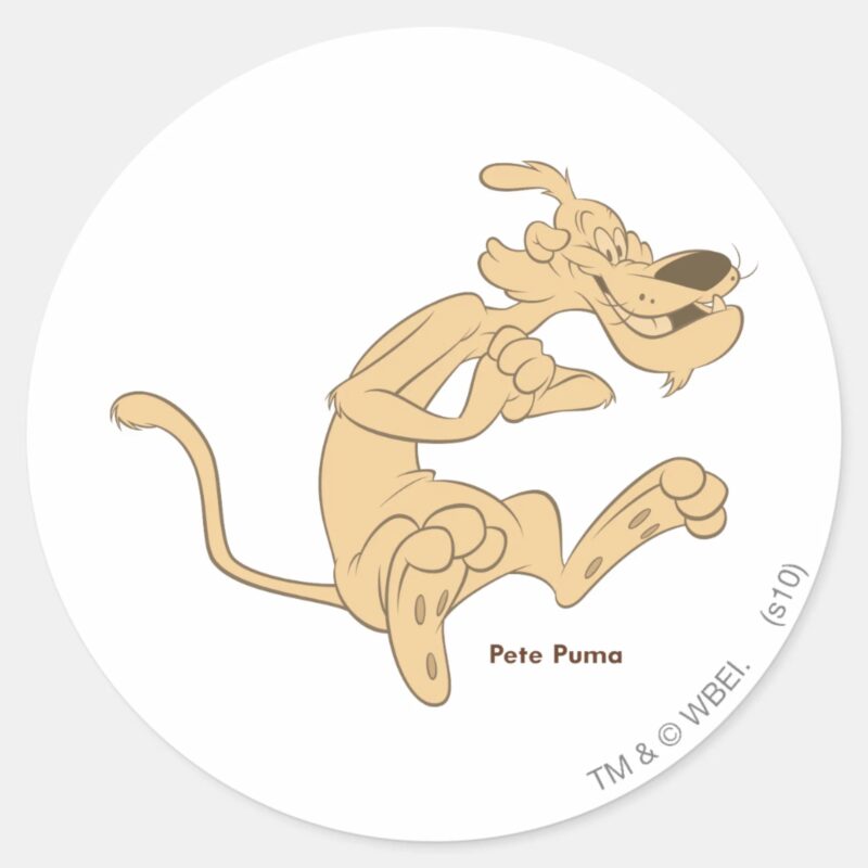 Pete Puma Excited Classic Round Sticker Pete Puma Excited Classic Round Sticker