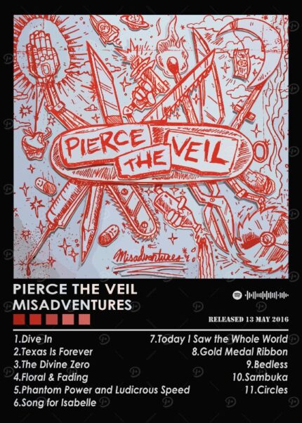 Pierce The Veil Misadventures Music Poster