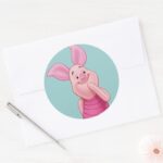 Piglet 5 Classic Round Sticker