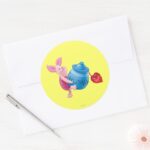 Piglet And Hunny Pot Classic Round Sticker