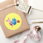 Piglet And Hunny Pot Classic Round Sticker