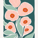 Pink Floral Art Print Poster